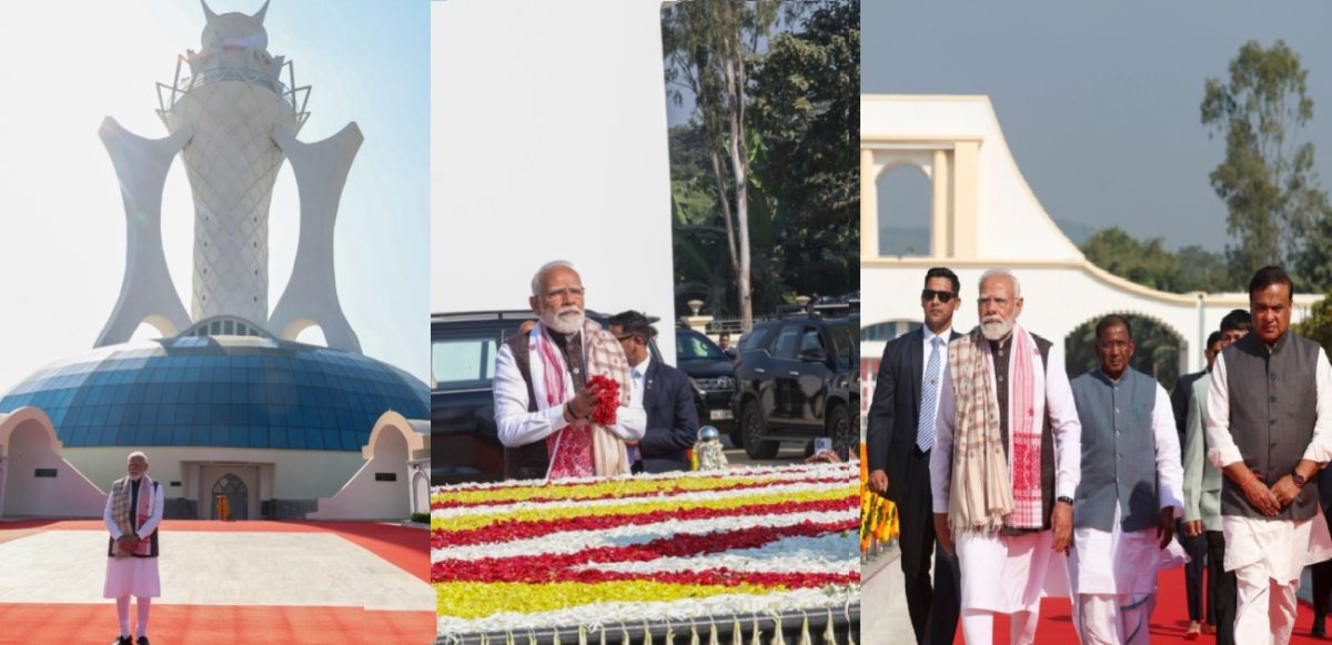 पीएम मोदी ने असम आंदोलन के शहीदों को दी श्रद्धांजलि; शहीद स्मारक और गैलरी के दौरे को बताया ‘अत्यंत भावुक’।