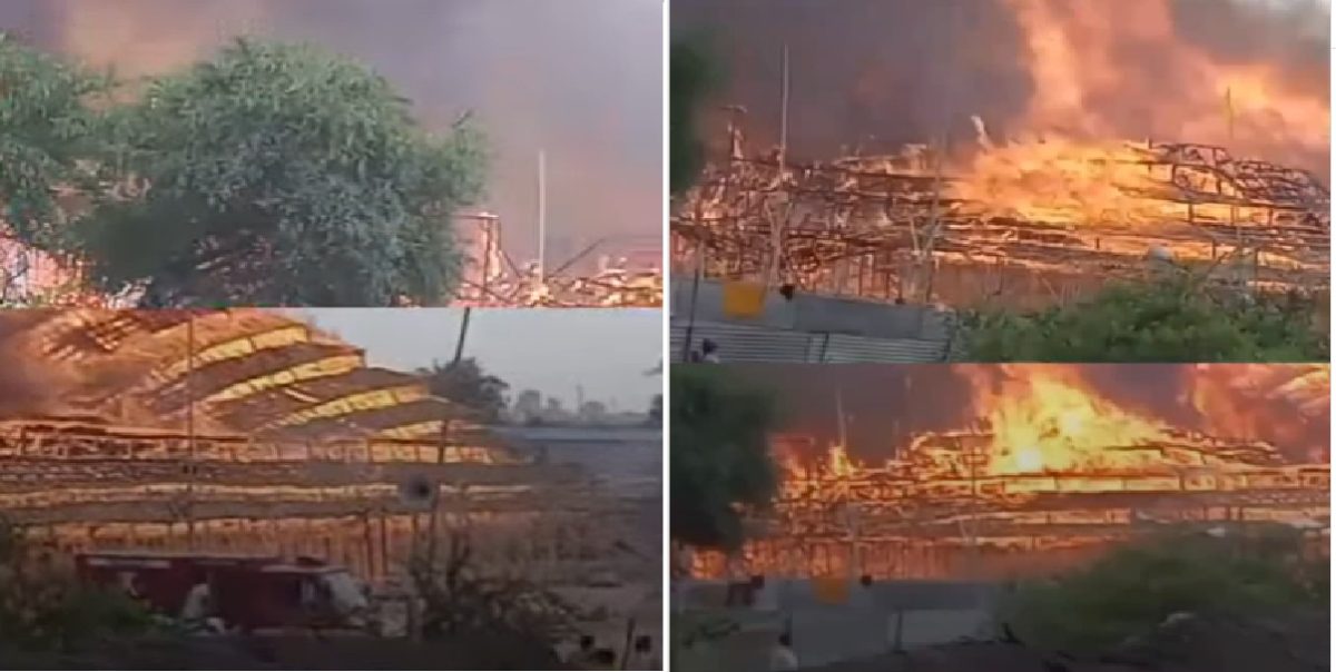 अयोध्या महायज्ञ में अचानक आग, अफरा-तफरी; मंत्री दया शंकर सिंह और विधायक अभय सिंह मौके पर मौजूद, दमकल जुटी